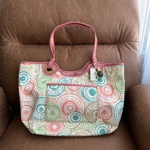 Multicolor coach tote bag